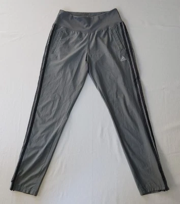 Adidas Para Mujer Calzas de tiro alto Pantalones de chándal 3 Rayas Cremallera Tobillo Gris Talla Pequeña Foto 1 de 4