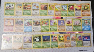 Pokemon 100% COMPLETO Selva Comum & Uncomum 32/64 Conjunto de Cartas LP - Imagem 1 de 2