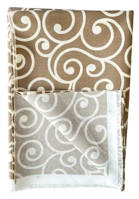 Better Homes Gardens Beige Cream Contemporary Large Scrolls Fabric 1 Yd x 54 - Image 1 of 4