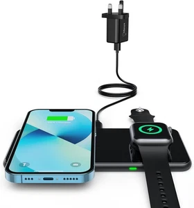HINYX WavePad T4 2 in 1 Portable Wireless Charging Pad For iPhone iWatch Airpods - Picture 1 of 7