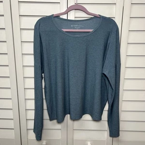 Top Pullover Beyond Yoga Peso Pluma Mañana Ligero Recortado Talla XL Azul - Imagen 1 de 6