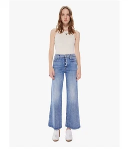 NEW! Mother Superior The Fly Cut Tomcat Roller Wide Leg Denim Jeans Size 29 - Picture 1 of 16