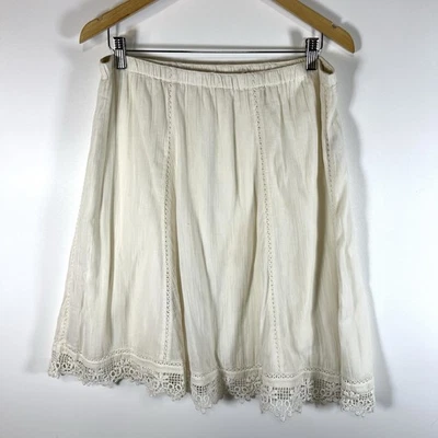 Falda Suave Envolventes Flecos M Blanca Crema Boho Pradera Demure Gasa Foto 1 de 4