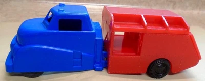 Camión de basura/basura de plástico de juguete ideal con daños años 50 Foto 1 de 4