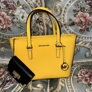 MICHAEL KORS JET SET TRAVEL XS CARRYALL CONVERTIBLE TOTE SCHULTERTASCHE CITRUS - Bild 1 von 10