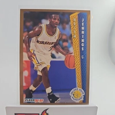 1992-93 Fleer - #341 Keith Jennings (RC) Golden State Warriors  - Image 1 of 4