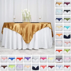 5 SATIN SQUARE 72x72" Table OVERLAYS Wedding Party Catering Covers Decorations - Picture 1 of 235