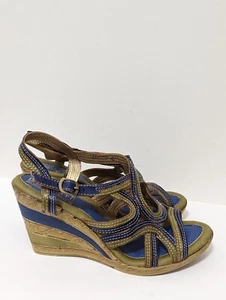 Sandalias L'ARTISTE Spring Step Ansonia Azul/Verde Tacones de Cuña Talla 42/10.5-11 - Imagen 1 de 11