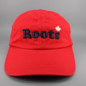 Roots Canada Hat Cap Snap Back Red Maple Leaf Logo Classic Streetwear Y2k - Picture 1 of 11