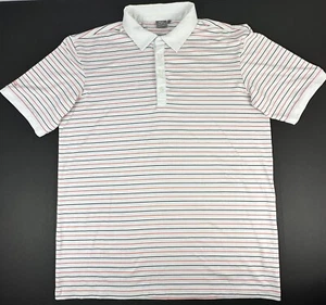Ping Mens Sensor Cool Stripe Golf Polo Short Sleeve White Orange Black Size XL - Picture 1 of 9