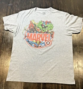 Camiseta de manga corta de algodón grande gris con estampado gráfico de Marvel Avengers para hombre - Imagen 1 de 5
