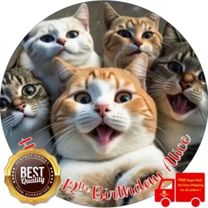 KATZEN | Personalisierter essbarer Tortenaufleger auf Glasur Blatt oder Oblate Karte - Bild 1 von 5