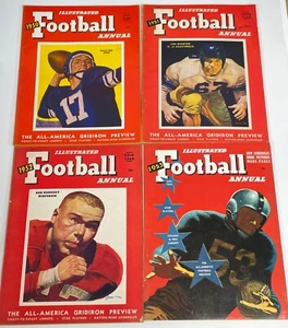 LOT OF 4 ILLUSTRATED FOOTBALL ANNUAL MAGAZINE (1950-53) LES RICHTER BOB KENNEDY - Picture 1 of 8