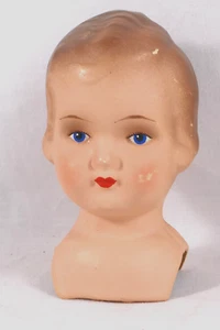 alter großer Puppenkopf, Pappmaché, bemalt, Schulterkopf, ca. 1920/30 - Bild 1 von 4