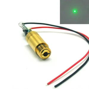 Modulo diodo laser Green Dot 532nm 50mW 100mW 200mW ottone 3-5V con cavo driver - Foto 1 di 4