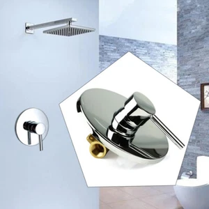 Wall Mount Shower Tap Control Valve 1 Handle Brass Bath Hot / Cold Mixer Faucet - Picture 1 of 19