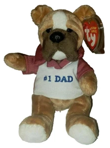 Ty Beanie Baby DAD 2007 the Bulldog Dog (Internet Exclusive) 6" MWMTs Plush Toy - Picture 1 of 7