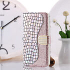 For Various Phone Hot Laser Flash Magnetic Flip Wallet Card Bag Stand Case Cover