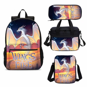 Wings of Fire Dragon Anime Niños Mochila Escolar Bolsa de Almuerzo Aislada Estuche Lote - Imagen 1 de 19