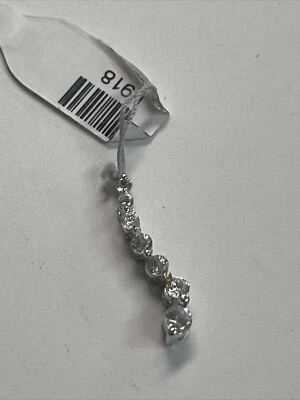 Colgante de espinela blanca de oro blanco de 10 quilates 0,9 gramos #I-918 Foto 1 de 4