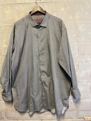 Camisa de vestir de manga larga Lazarou Collezioni gris estampado gráfico para hombre 2XL Foto 1 de 4