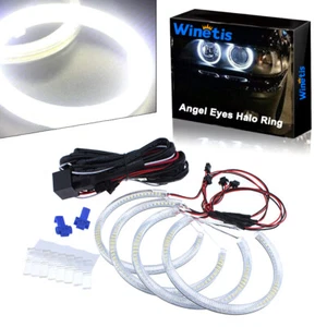 White Xenon Headlight SMD LED Angel Eyes Halo Rings For BMW E39 E46 3 5 Series - Picture 1 of 10