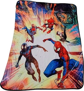 Marvel Spider-Man "Spider-Verse Characters" Soft Plush Throw Blanket 60"x 45" - Picture 1 of 2