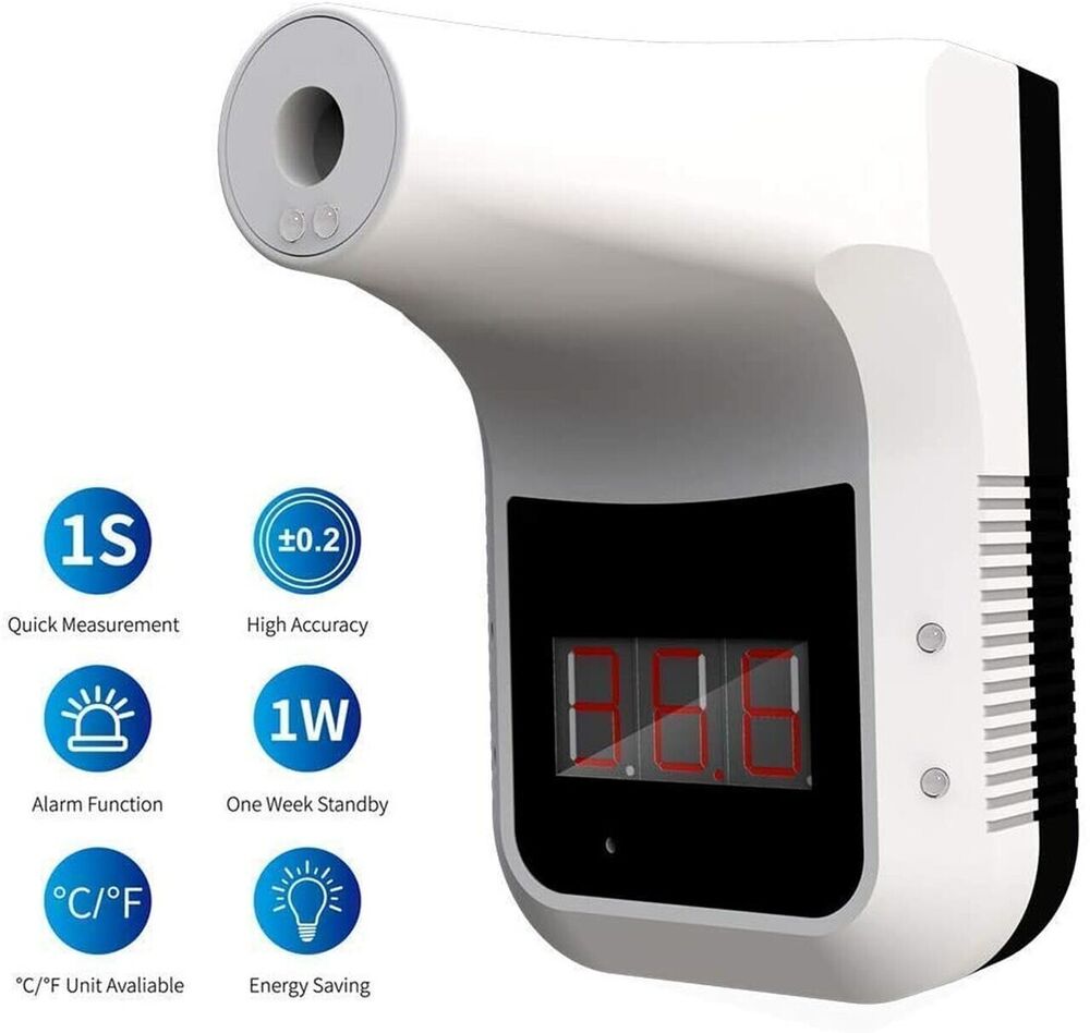 Infrared thermometer No Contact Wall Mount , Hands Free With Recharge Battery