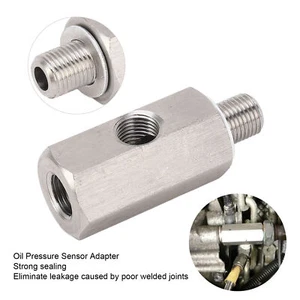 Stainless Steel M10x1.0 Oil Pressure Sensor Adapter Tee To M10 Adapter Gauge - Picture 1 of 13