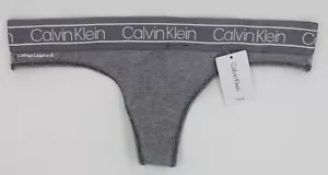 Nuevo con etiquetas Tanga Calvin Klein QF5234 "Sólido" Algodón Logo, Gris (074) - Imagen 1 de 5