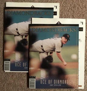 2 cubiertas Curt Schilling de los programas de los Diamondbacks de Arizona septiembre/octubre de 2000 con tarjetas de puntuación - Imagen 1 de 1