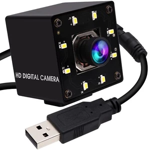 Cámara de visión nocturna ELP 4K 30 fps UHD enfoque automático USB cámara web con estuche LED blancos - Imagen 1 de 14
