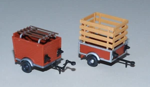Preiser 1150, 2 Pkw Anhänger für Viehtransport, H0, neu - Bild 1 von 6