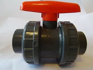 Válvula de bola de plástico PVC doble unión pegamento 25 mm - Imagen 1 de 6