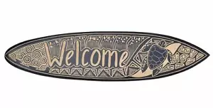 Welcome Deko Surfboard 100cm mit Schildkröte Motiv Hartholz - Bild 1 von 3