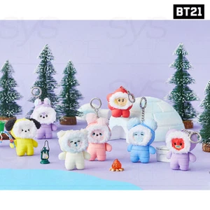 BTS BT21 Official Authentic Goods mini minini Winter Doll Keyring + Tracking Num - Picture 1 of 4