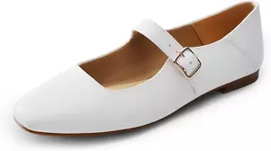 Women'S Flats Square Toe Mary Jane Flats Comfortable Casual Slip on Dress Shoes  - Picture 1 of 18