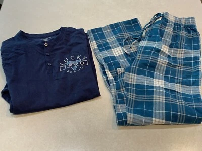 Lucky Brand Men's Pajamas 2 Piece Set Long Sleeve Shirt & Flannel Pants S New - Image 1 of 4