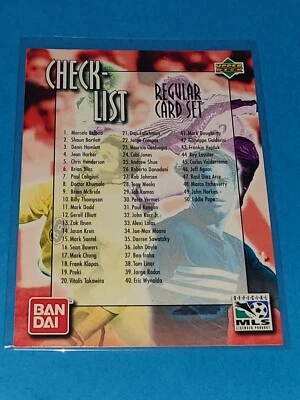 SOCCER WIZARDS CHECKLIST 1997 UPPER DECK BANDAI MLS CARD - Image 1 of 2