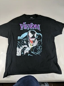 MARVEL VENOM T SHIRT ADULT  BLACK SPIDERMAN VILLIAN excellent condition - Picture 1 of 3