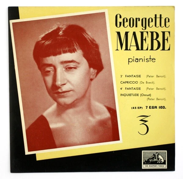 GEORGETTE MAEBE Belgian romantic piano recital belgium HMV 7 EGR 103 vinyl EP - Image 1 of 3