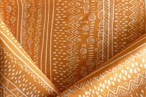 Lee Jofa Kirby Tangerine abstract stripe designer linen Fabric remnant 38"x 52" - Picture 1 of 9