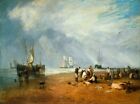 J W M TURNER CANVAS PICTURE PRINT WALL ART - The Fish Market at Hastings Beach