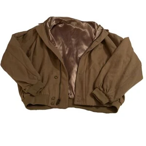 Bullock Jones Brown Button Ribbed Bomber Jacket Size XL - Picture 1 of 5