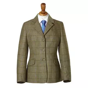 Caldene Southwold Wool Tweed Hacking Show Jacket girls green sizes 24" 28" - Picture 1 of 2