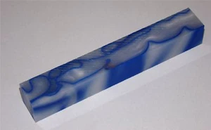 Pen-Blank Acrílico Blanco Azul Claro 13x2x2cm Bolígrafo Tubular - Imagen 1 de 1