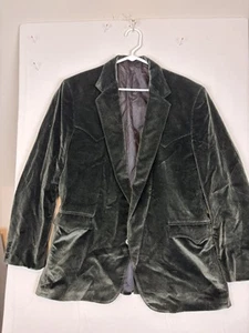 CIRCLE S Green Velour Rockabilly WESTERN SPORT COAT Men’s Size 46 Jacket Blazer - Picture 1 of 18