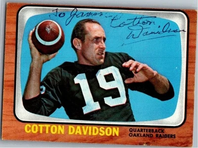1966 -Cotton Davidson- Topps Autograph/Signed/Auto Football Card #109 Raiders - Image 1 of 2