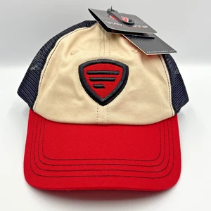 Favorite Brand Fishing Benchmark Mesh Snapback Cap Hat Red Tan Black NWT - Picture 1 of 6