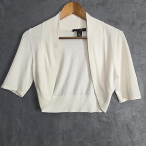 WHITE HOUSE BLACK MARKET Ivory Cropped Open Bolero Cardigan Size M RN111459 - Picture 1 of 9